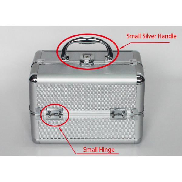 Small Silver Aluminium Cosmetic Case 250 x 170 x 170mm Inside Trays