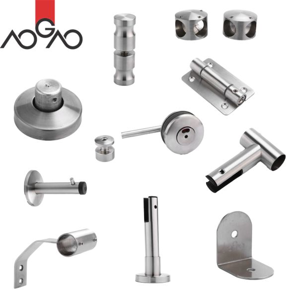 Quincaillerie de cabine de toilette en acier inoxydable de style moderne avec porte battante/coulissante et conception facile à nettoyer