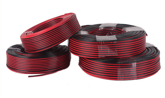 Red And Black Copper Electric Wire Cable , Parallel Spt Twin Flat Wire Speaker Cable