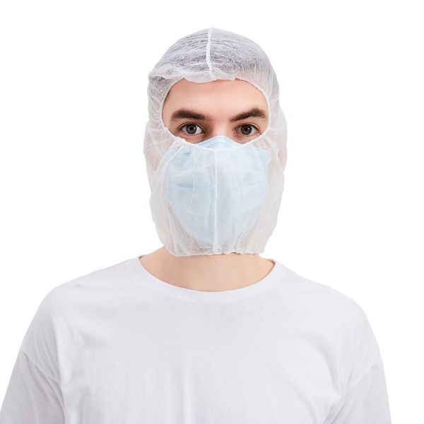 Polypropylene Bouffant Hood Cap Disposable Catering Bonnets Full Face Hair Net Beard Cover Combo Disposable Hood Caps