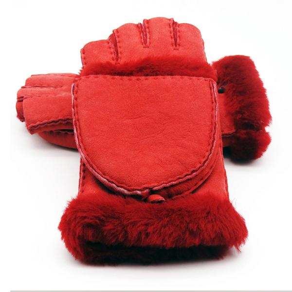 Multifunctional Sheep Skins Leather Mittens Touch Screen With Fingers