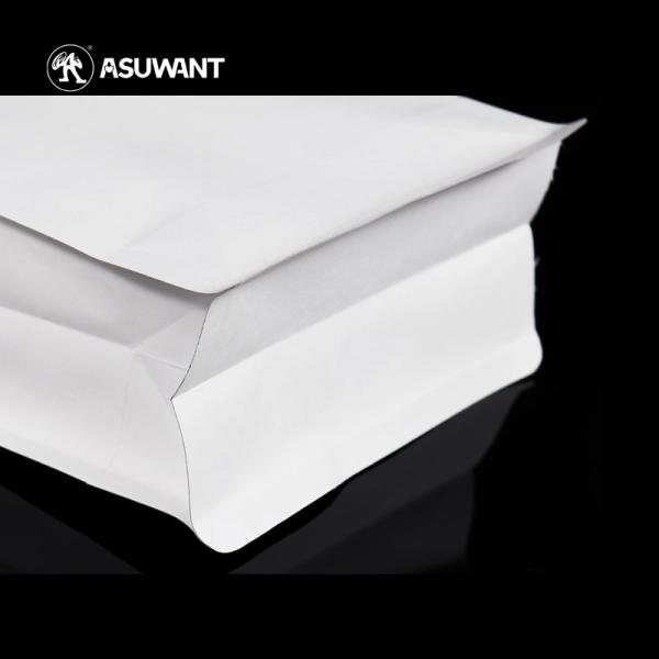 130mic Aluminum Foil Bag Customized Logo Eight Side Sealed Flat Bottom Bag