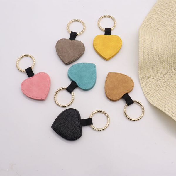 Heart Shape Sublimation Magnetic Hat Clip Leather Keychain Money Clip Holder Wallet Magnet Keyring Key Holder Book Mark
