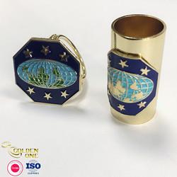 OEM Custom Logo Creative Design Silver Copper Soft Enamel Silver Slated  Wedding Gift Silk Scarf Buckle for Women