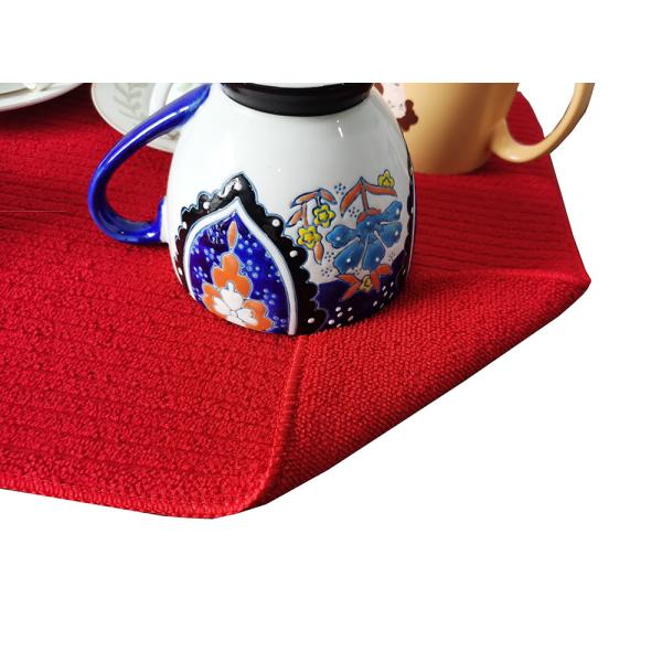 Absorbent  Red Kitchen Dish Drying Mat Microfiber Fabric