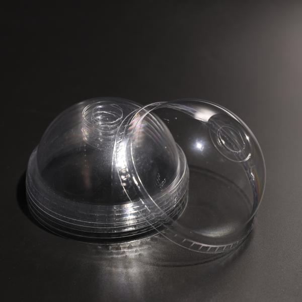 Dome Shape Clear Cup Plastic Lid Customized Size For Juice Cups