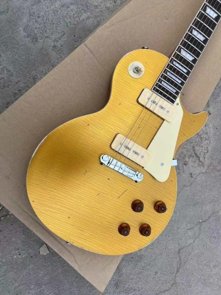 Custom GB Les Paul LP Style Electric Guitar with Mahogany Gold Body Maple Neck Customized Guitar
