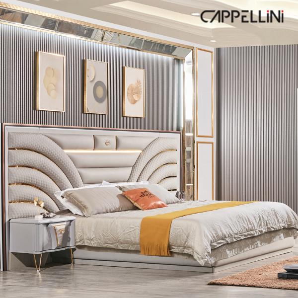 King Size Bedroom Sets Furniture Combo MDF Wardrobe Bed Side Table Dressing Table