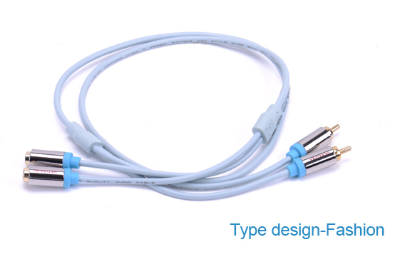 Professional Male To Female 2 RCA Audio Cable , Cellphone / DVD Player Cable