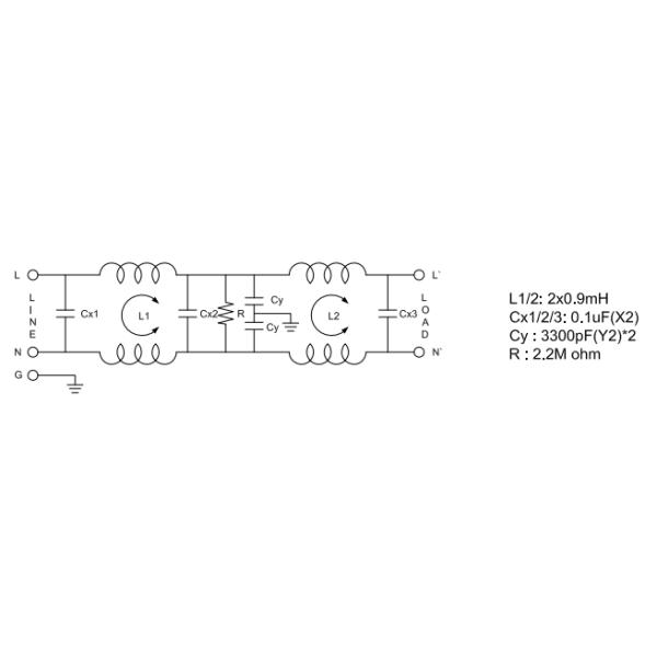 Фильтр силы компакта частоты фильтра EMI 50/60Hz YB21D4-15A-Q низкопроходный