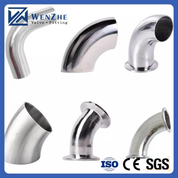 304 316 SENIORES de acero inoxidable LR de la instalación de tuberías 90 grados 45 grados de calle que suelda con autógena el tri codo de la abrazadera