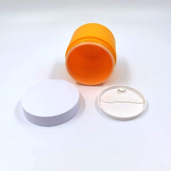 Yellow Frosted Plastic Cosmetic Jars With Spoon 15ml 20ml