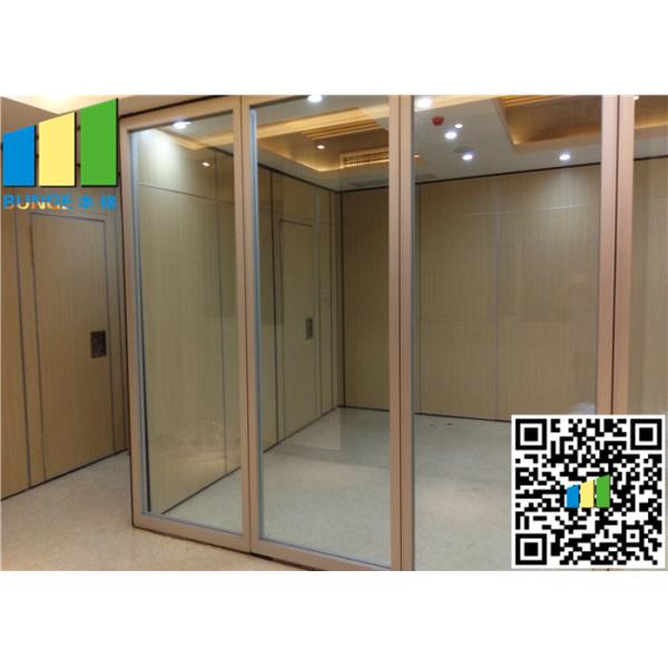 Sliding Aluminum Glass Partition Wall , 10mm Tempered Glass Wall Partition