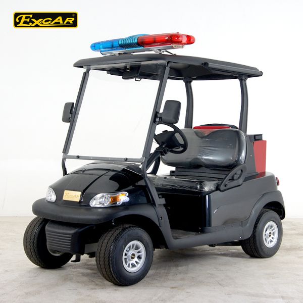 Black 48v 2 Seater Trojan Battery Electric Golf Car With Extinguisher Fire Truck
