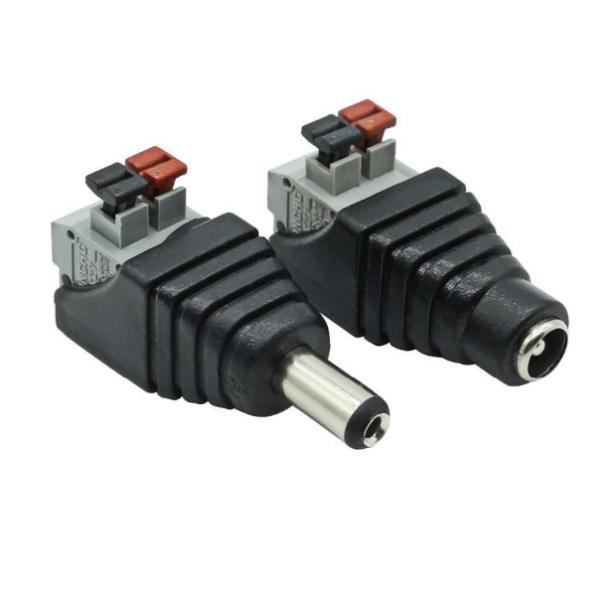 Top- ADAPTER 5.5x2.1mm DC Connector with Clip for CCTV LED Strip 3528/5050/5730