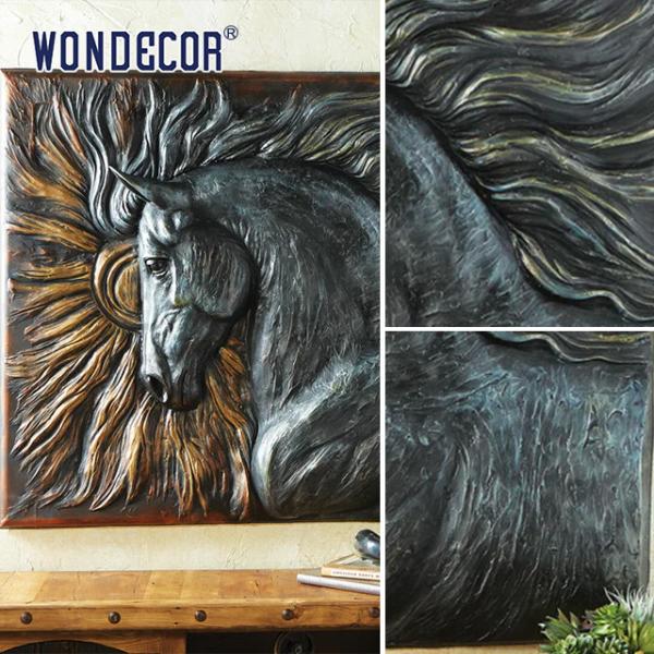 Высокая долговечность Металлическая стена Искусство скульптуры Интерьер Большое бронзовое украшение лошади