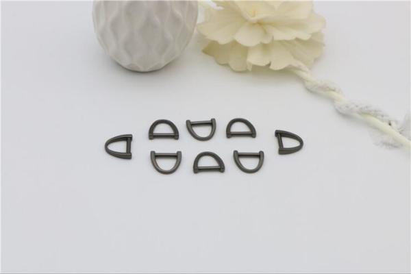Handbag hardware accessories metal d-ring,gunmetal color zinc alloy d ring for bag strap
