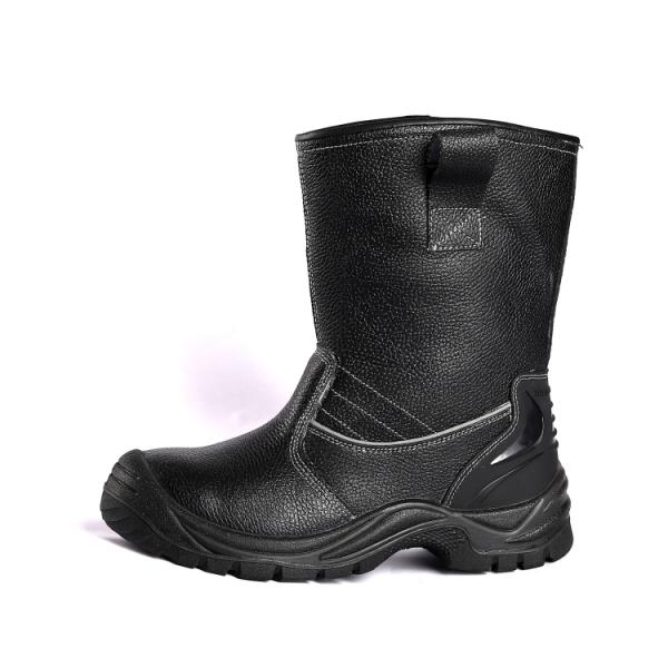 Steel Toe Protective Split Cow Leather Upper Slip Resistance Shock Absorption ASTM Safety Shoes