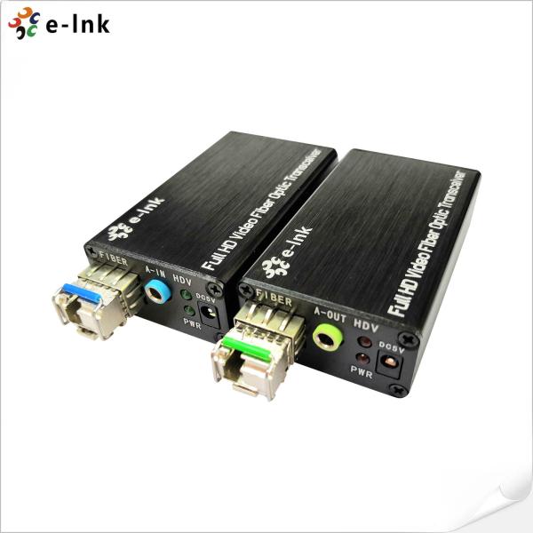 Mini DVI Fiber Optic Extender With External Stereo 20km Range 1600*1200 @60Hz