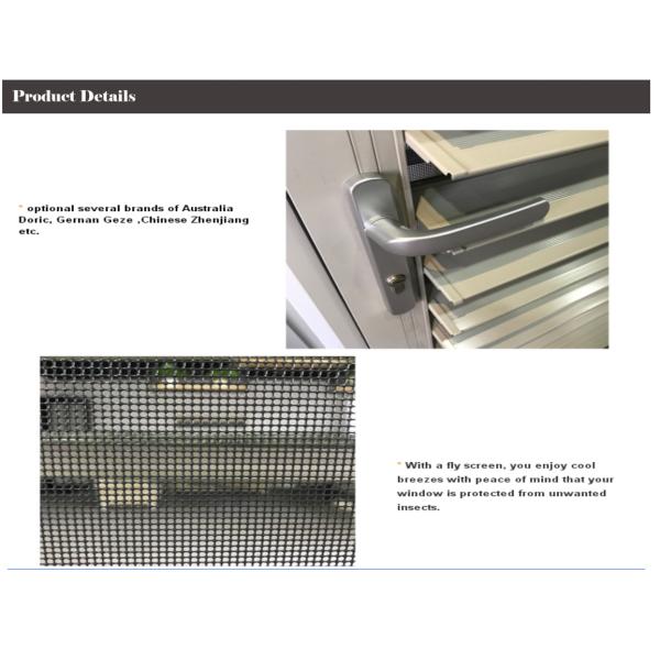 Soundproof Fiberglass Louvered Doors , Grey Aluminium Door With Louvers