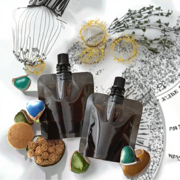 Plastic PE Moisture Proof Beverage Stand Spout Pouch for Vodka Whisky Juice Mineral Water Coffee with Black Gravure Printing