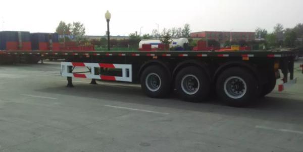 20 Feet And 40 Feet Flat Deck Semi Trailer Trucks With 12 Tires Cimc Sinotruk