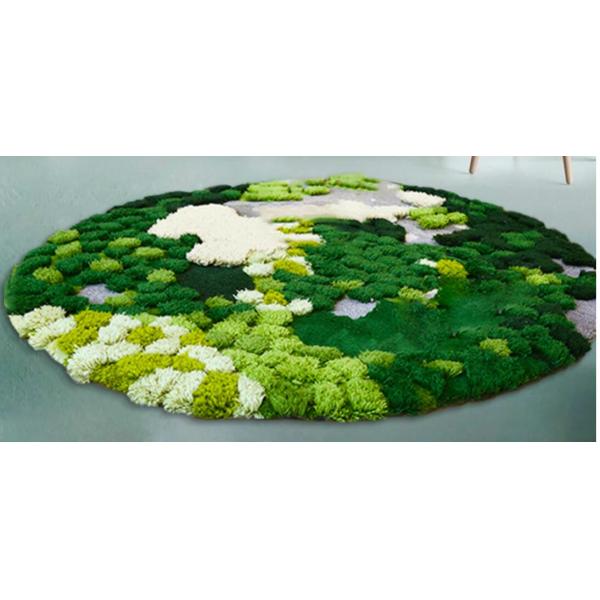 Pure Handmade Wool Green Moss Carpet 1000*830mm Modern Living Room Rugs
