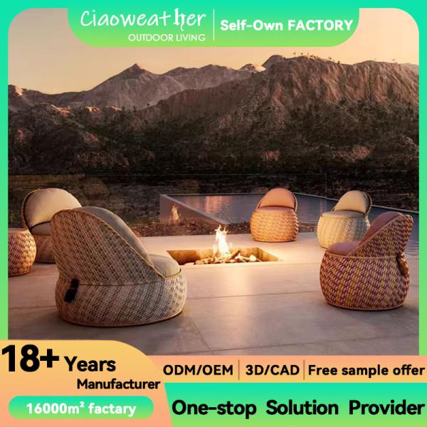 Restaurante Muebles de vidrio para exteriores Metal Aluminio Silla de salón para sentarse cómodamente en el jardín