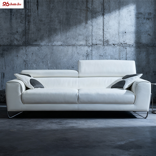 320kg Tufted Leather Sofa Furniture Couch For Reception Room Wood Frame
