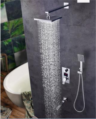 Digital Display Shower Head And Faucet , 8.5*10.5cm Size Shower Head And Handle Set