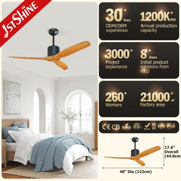 Remote Control OEM Ventilador de teto decorativo sem luz 3 opção de velocidade
