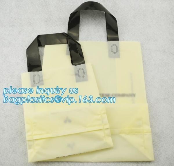 soft loop plastic carry bags/soft plastic bags made in Vietnam,waterproof die cut handle plastic corn starch based biode