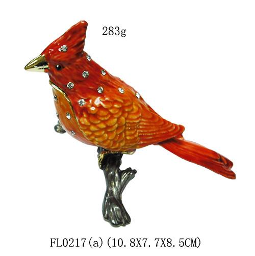 Wholesale Colorful Bird Design Metal China Jewelry Box For Gift