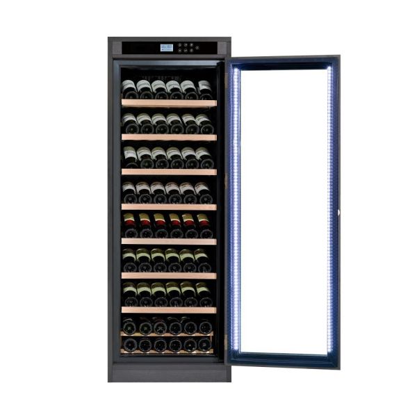 Wood Wine Cooler Cabinet with Digital Control Panel, LED Lighting & Water-resistant Construction for Home or Bar