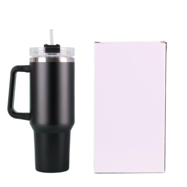 OEM ODM de aço inoxidável 40 oz caneca de viagem com alça e palha