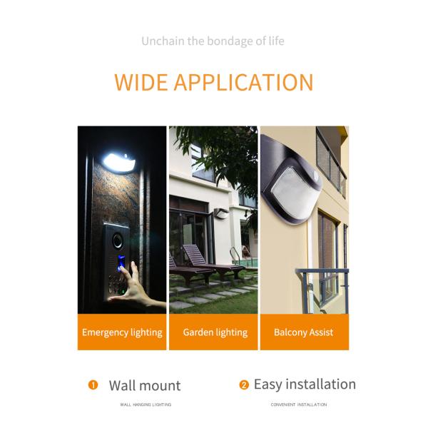 50000 Hours Working Time Solar Powered Outdoor Wall Lighting For Garden Garage Balcony