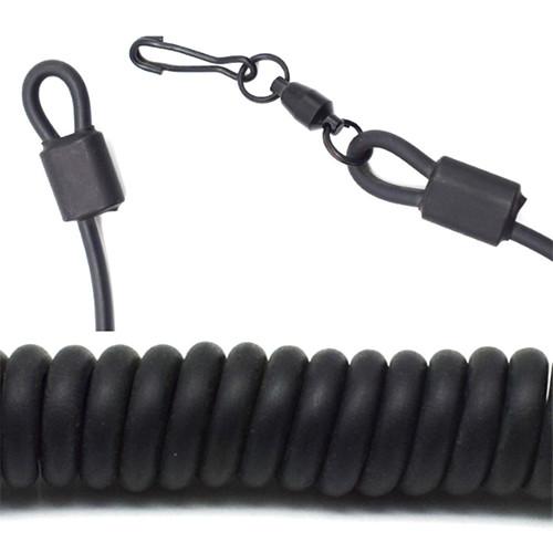 Matt Black Coating Coiled Steel Lanyard Cable Prevent Loss 5.0MM