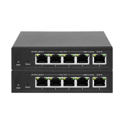IEEE 802.3af/At/At Switch PoE não gerenciado 10/100/1000 Mbps para transferência de dados