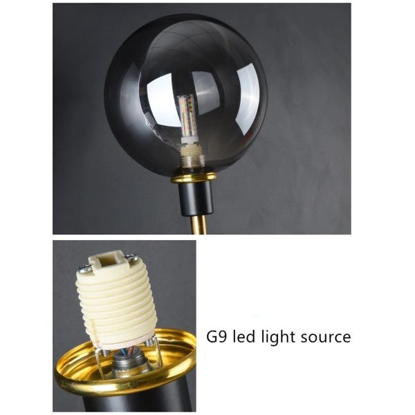 Home Bedside Wall Light Fixtures Black Iron Glass Ball Wall Lamps(WH-VR-152)
