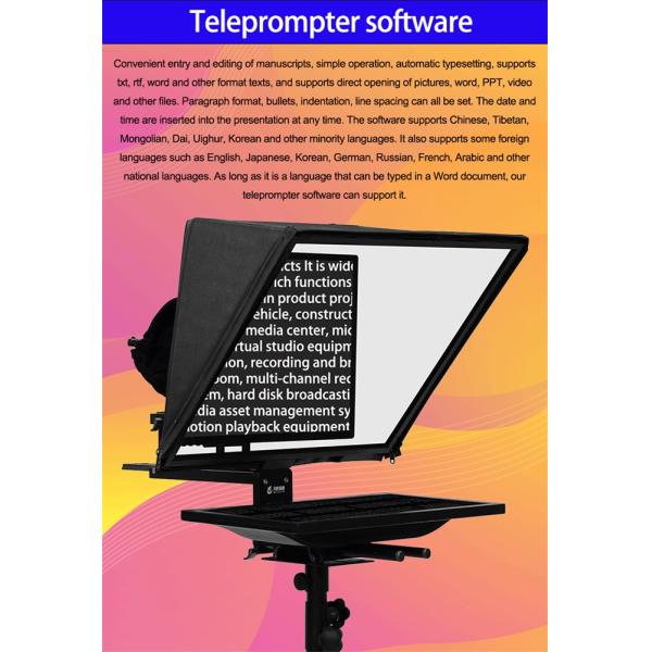 Темперный HD стеклянный стенд 22 дюймовый телепромптер для телевещательного оборудования