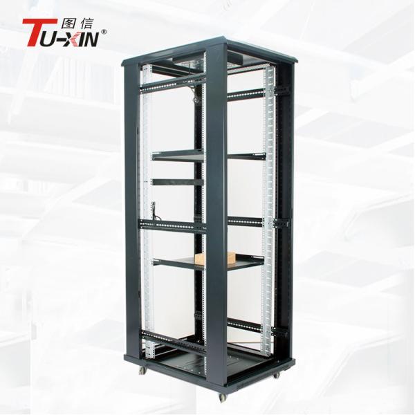 Indoor Network Equipment Rack Colded Rolled Steel , Floor Standing Secure Server Rack