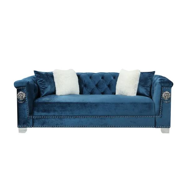 Wholesale Custom Living Room Furniture Chesterfield Tufted Velvet Fabric Sofa Set 1+2+3 Seater  Living Room Sofa