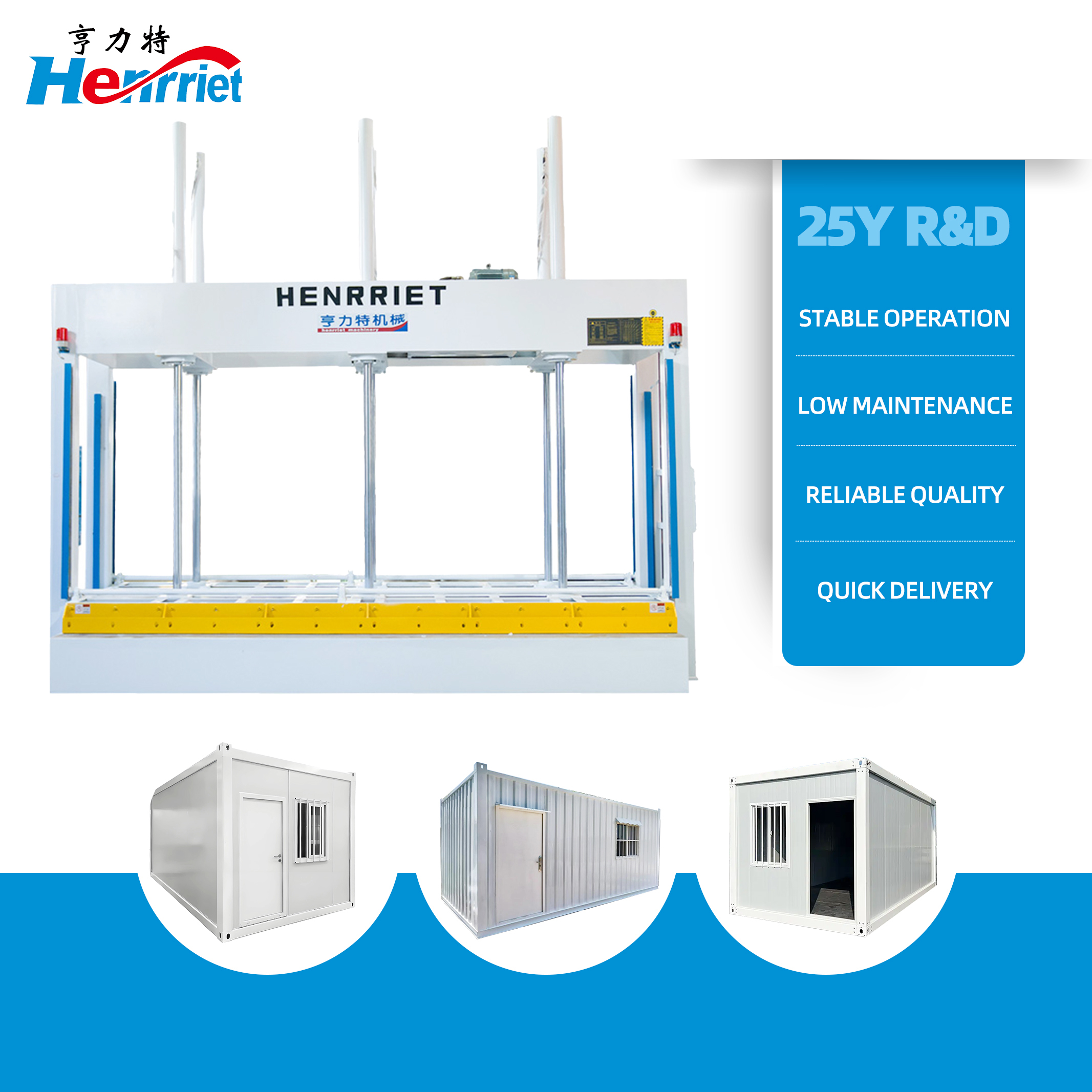 Double-Row 6-Cylinder 50T Hydraulic Cold Press with 4000*2000mm Work Platen for Sandwich Panel Pressing