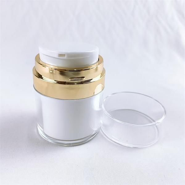 Empty Cream Gold Silver Airless Pump Cream Jar For Cosmetic Jars