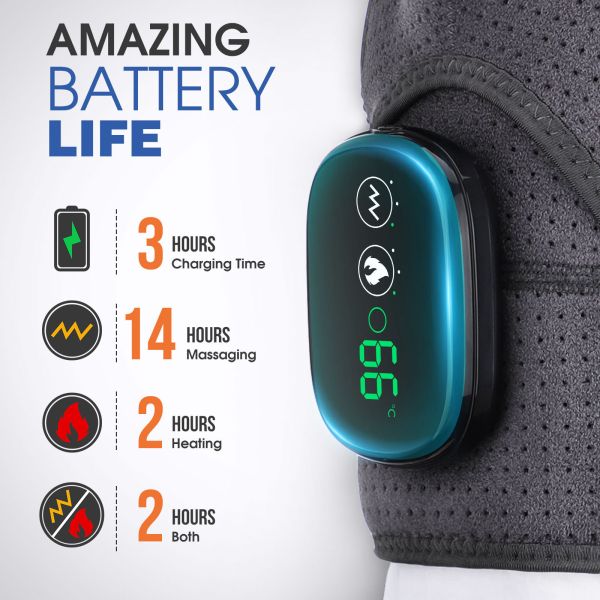 Electric Far Infrared Heating Massage Shoulder Pad Relieving Periarthritis Touchscreen Heat Therapy Device Black Gift Box