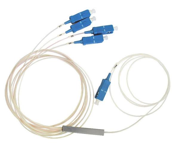 divisor do PLC da fibra ótica do SC APC UPC Mini Steel Tube 900um do divisor do PLC 1x4