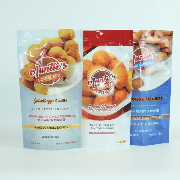 custom clear printed plastic matte stand up pouches with zipper for food packaging nuts teas coffee bags wholesale