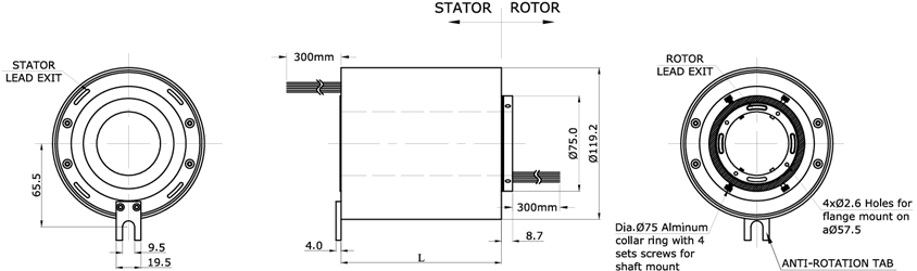 Multi Circuit Through Bore Slip Ring For Military Devices / Radar Antennas / Robotics