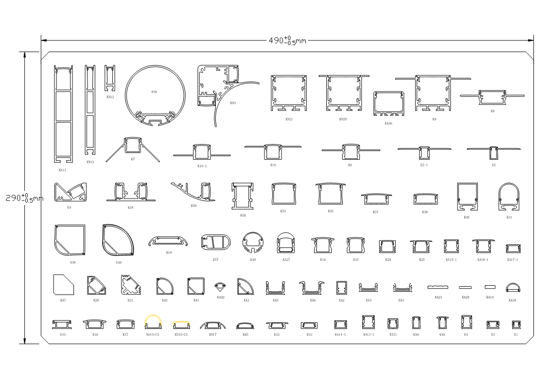 6063 T5 Aluminum Alloy LED Strip Channel with PC Diffused Cover for Surface Mounted Linear Lighting
