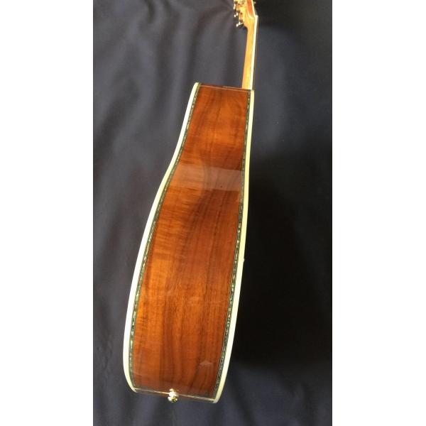 Real Abalone Inlay 41 Inch Koa Wood Round Body Classic Acoustic Guitar Free Shipping